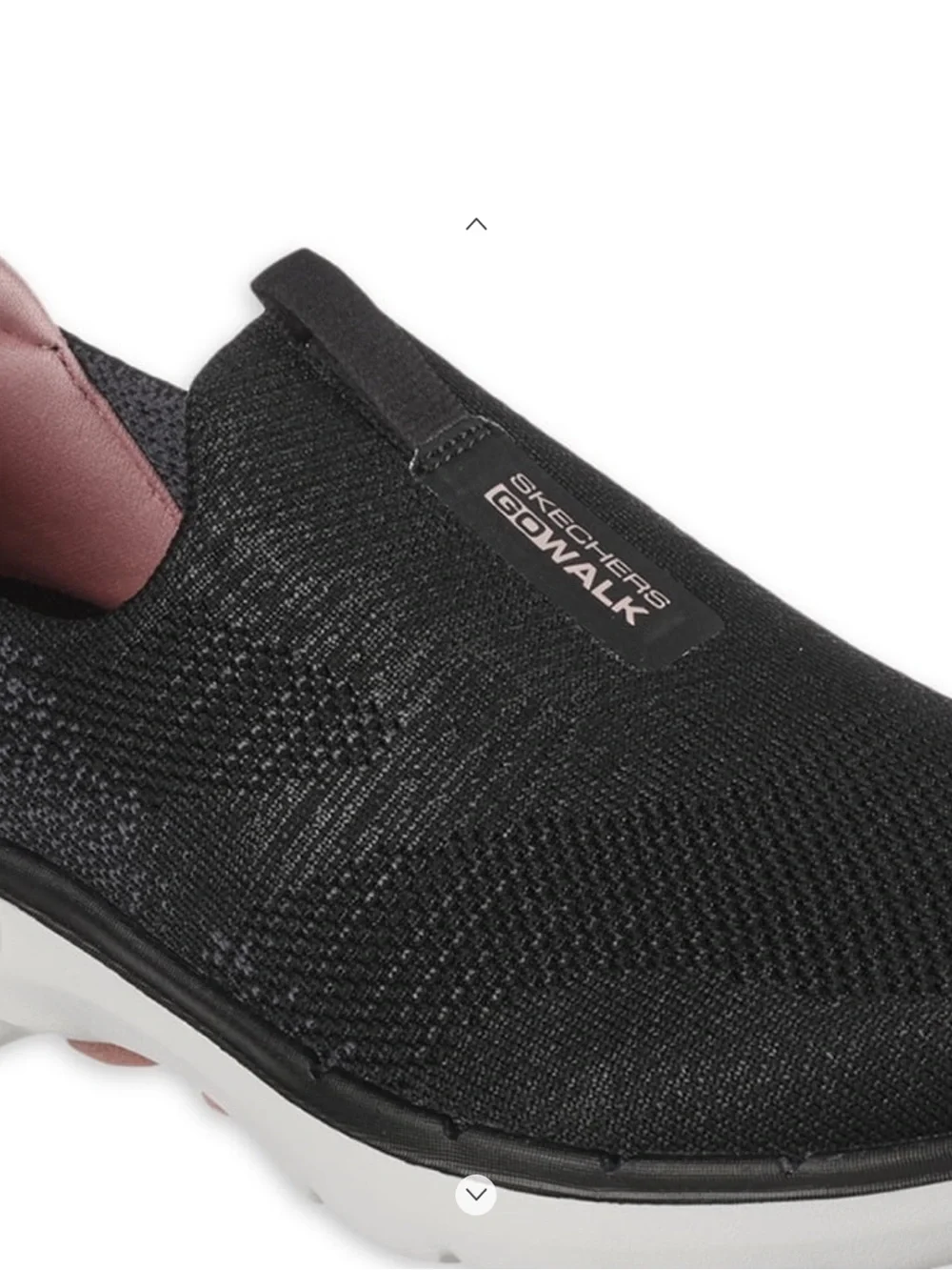Skechers Women’s Black Glimmer Slip-On Sneakers with Pink Lining